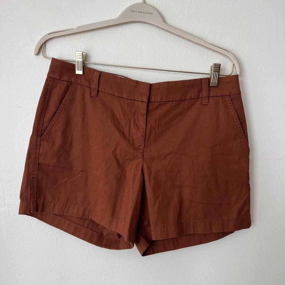 NWT J. Crew Factory Five Inch Shorts Size 10 Brown Cotton Casual
